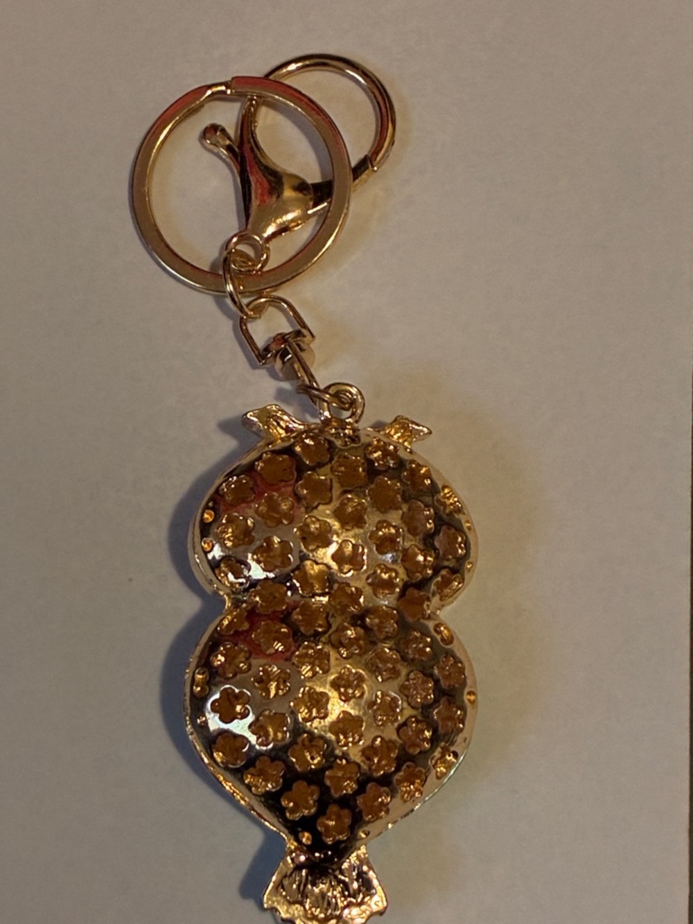 Teal Crystal Owl Keychain - Picture 2 of 3